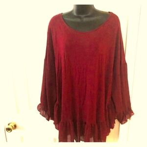 Pebble and Stone ruffle blouse